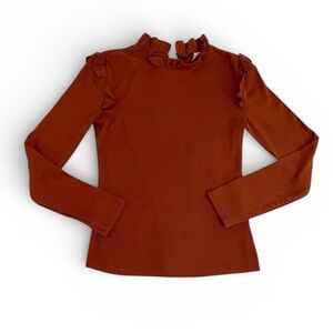 AMAZON Women’s Long Sleeve Burnt Orange Casual Top Size Medium